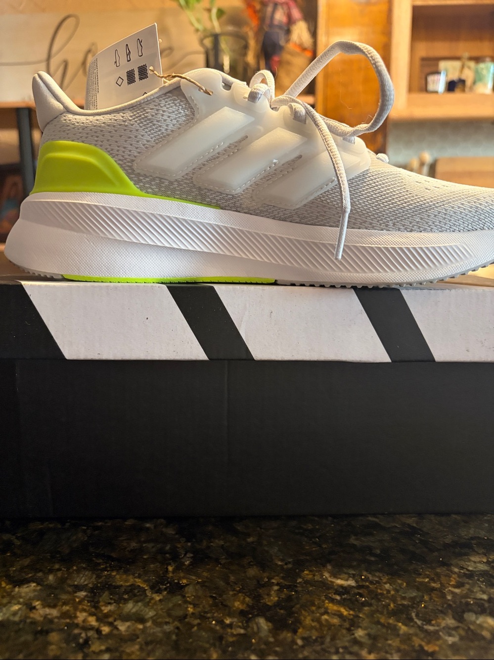 Women’s Light Gray Athletic Sneakers with Neon Yellow Accents